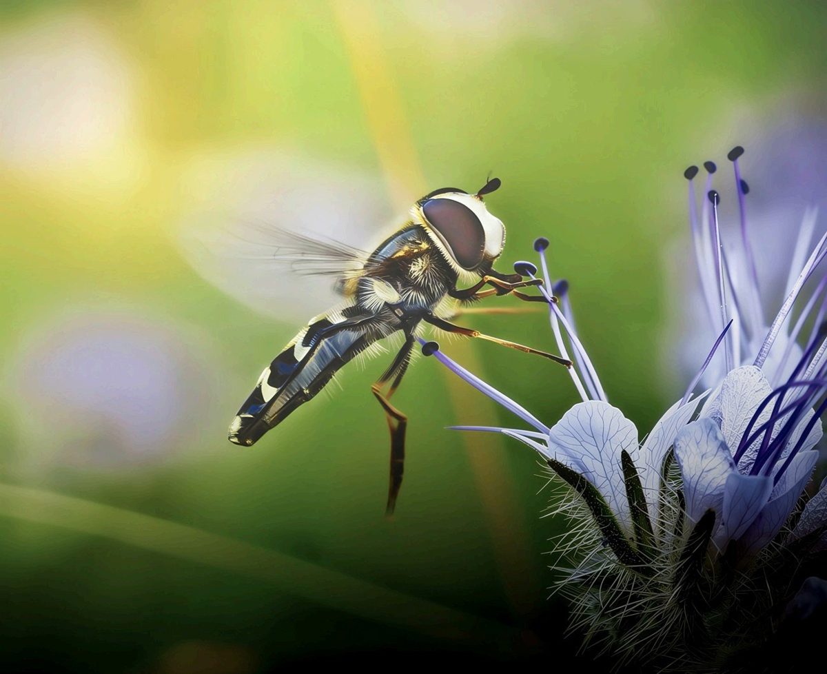 Sírfido sobre una flor